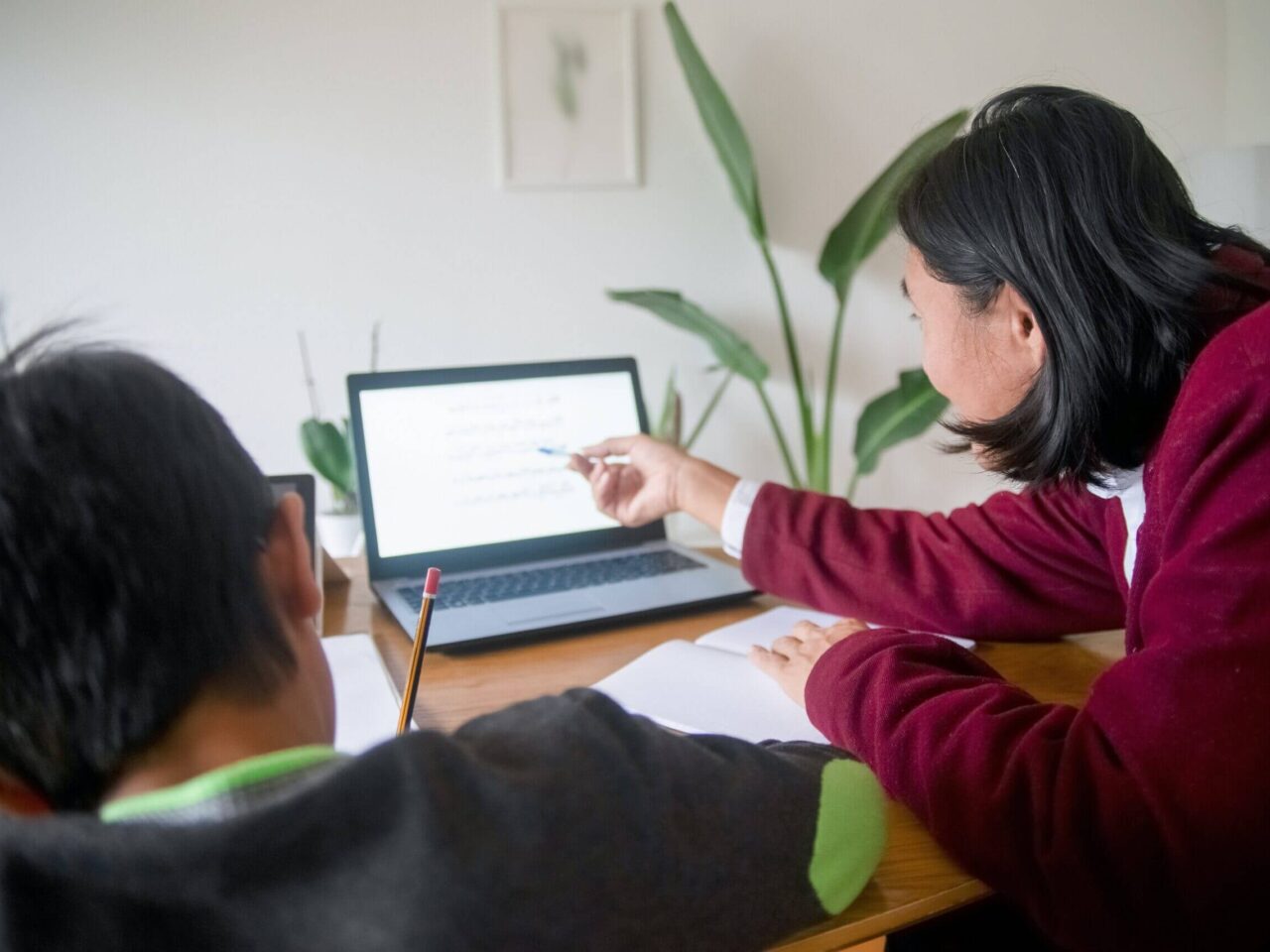 Zwei Personen bei der Arbeit an einem Laptop zur Implementierung des 360Learning LMS und Entwicklung einer Trainingsstrategie.