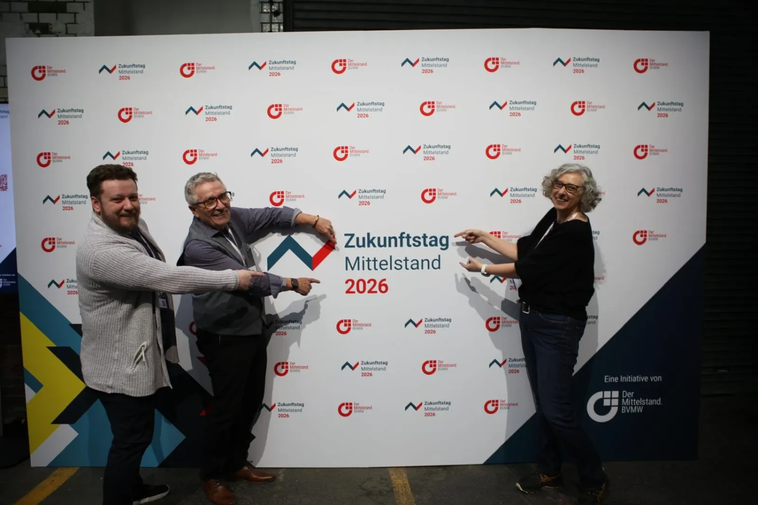 BMC Education Team beim Zukunftstag Mittelstand 2026 in Berlin – Peter Pollack, Tobias Baum und Dr. Kai Karin Baum am Stand