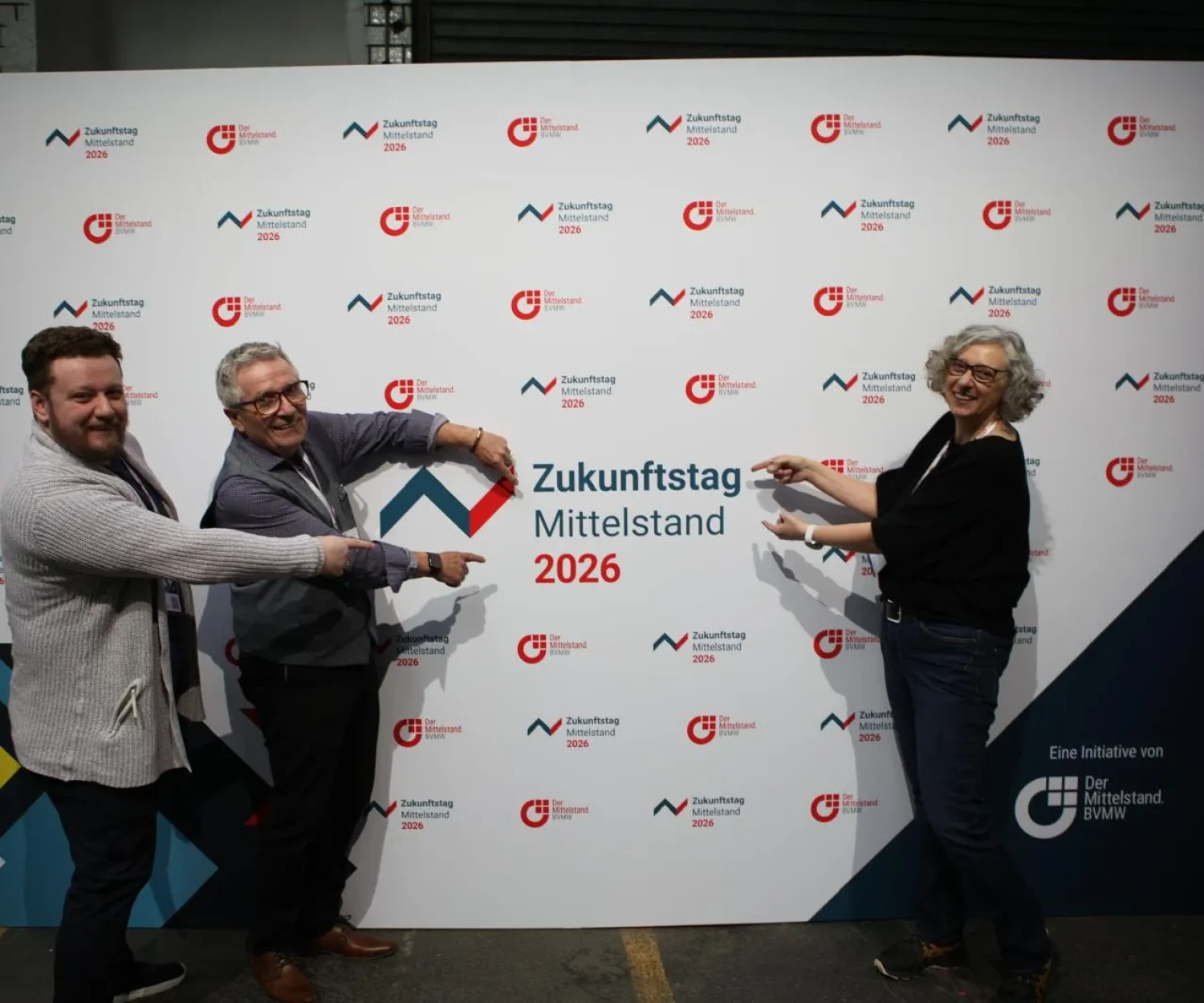 BMC Education Team beim Zukunftstag Mittelstand 2026 in Berlin – Peter Pollack, Tobias Baum und Dr. Kai Karin Baum am Stand