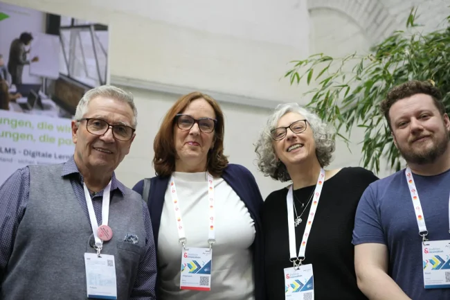 Peter Pollack, Dr. Wibke Jürgensen, Dr. Kai Karin Baum und Tobias Baum beim Zukunftstag Mittelstand 2026 in Berlin – BMC Education Team und Netzwerkpartner